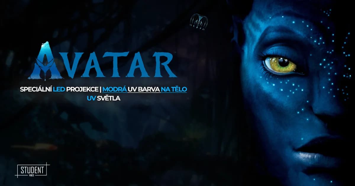 Avatar party — plakát akce Student Vibes