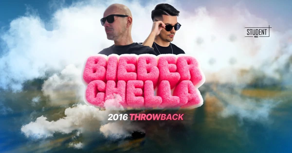 Bieberchella — plakát akce Student Vibes