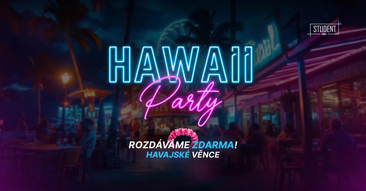 Hawaii party — plakát akce Student Vibes