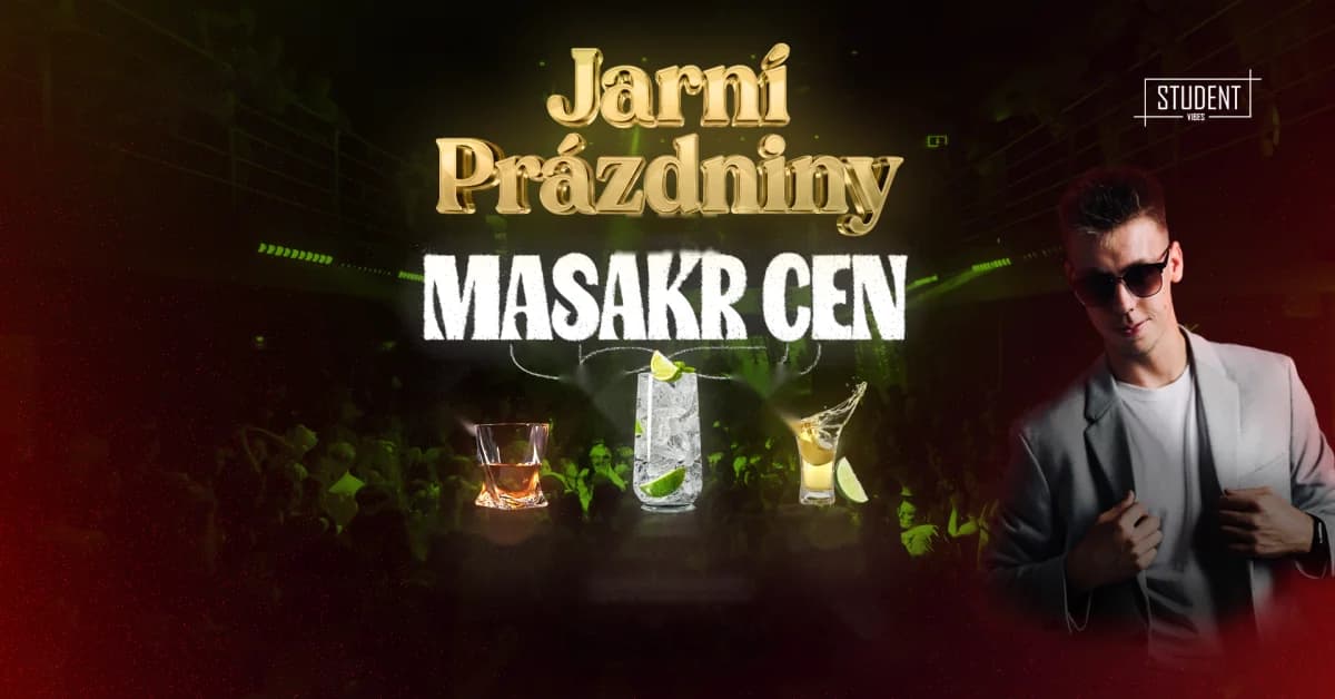 Masakr cen — plakát akce Student Vibes
